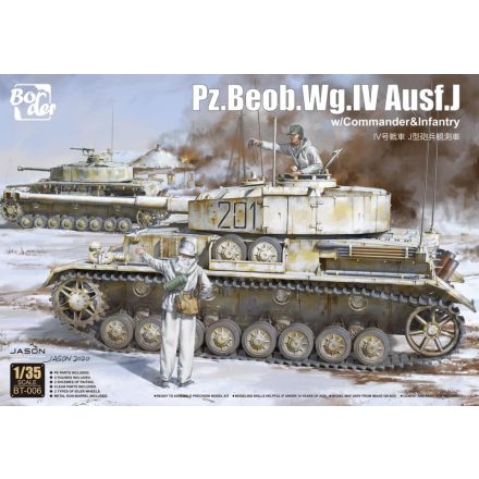 Border Model Pz.Beob.Wg. IV Ausf. J w/Commander & Infantry makett