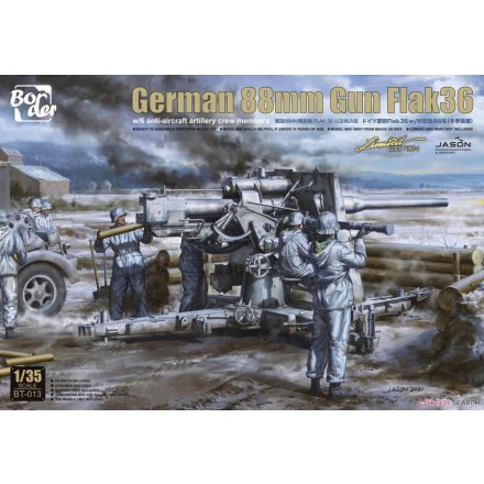 Border Model German 88mm Gun Flak36 w/6 anti-aircraft artillery crew members makett