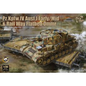   Border Model Pz.Kpfw.IV Ausf. J Early/Mid & Railway Flatbed Ommr makett