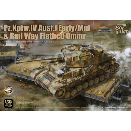Border Model Pz.Kpfw.IV Ausf. J Early/Mid & Railway Flatbed Ommr makett