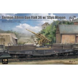 Border Model German 88mm Gun FlaK 36 With SSys Wagon makett