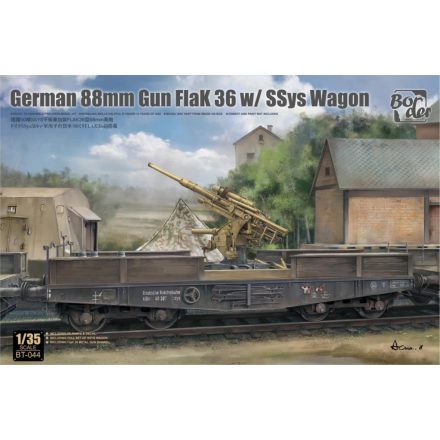Border Model German 88mm Gun FlaK 36 With SSys Wagon makett