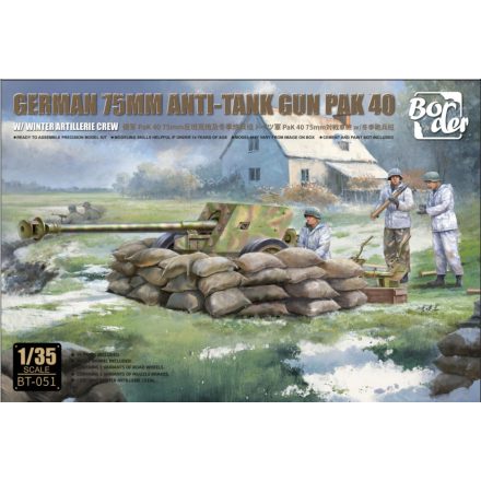 Border Model German 75 mm Anti-Tank Gun PaK 40 makett