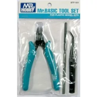   Mr Hobby Basic Tool Set(Nipper,Angled Tweezer,File)for Plastic ModelKits - modellező szerszámkészlet