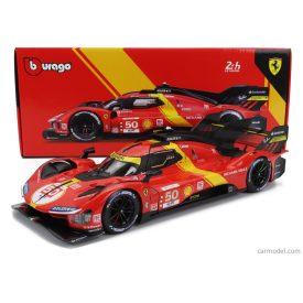   Burago FERRARI 499P 3.0L TURBO V6 TEAM FERRARI AF CORSE N 50 5th 24h LE MANS (POLE POSITION) 2023 ANTONIO FUOCO - MIGUEL MOLINA - NICKLAS NIELSEN
