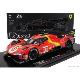   Burago FERRARI 499P 3.0L TURBO V6 TEAM FERRARI AF CORSE N 51 WINNER 24h LE MANS 2023 ALESSANDRO PIER GUIDI - JAMES CALADO - ANTONIO GIOVINAZZI - WITH SHOWCASE