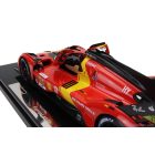 Burago FERRARI 499P 3.0L TURBO V6 TEAM FERRARI AF CORSE N 51 WINNER 24h LE MANS 2023 ALESSANDRO PIER GUIDI - JAMES CALADO - ANTONIO GIOVINAZZI - WITH SHOWCASE