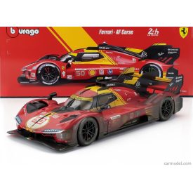   Burago FERRARI 499P 3.0L TURBO V6 TEAM FERRARI AF CORSE N 50 WINNER 24h LE MANS (AFTER RACE VERSION) 2024 ANTONIO FUOCO - MIGUEL MOLINA - NICKLAS NIELSEN