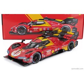   Burago FERRARI 499P 3.0L TURBO V6 TEAM FERRARI AF CORSE N 51 3rd 24h LE MANS 2024 ALESSANDRO PIER GUIDI - JAMES CALADO - ANTONIO GIOVINAZZI