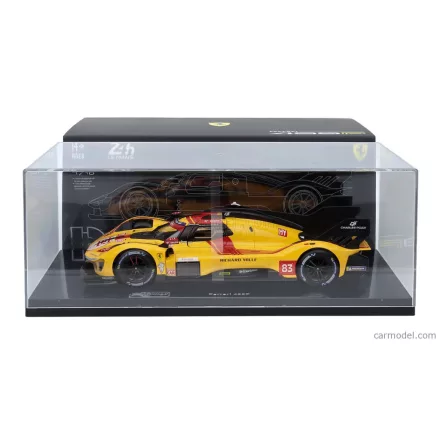 Burago FERRARI 499P 3.0L TURBO V6 TEAM AF CORSE N 83 WINNER 24h LE MANS 2025 ROBERT KUBICA - PHIL HANSON - YIFEI YE - WITH SHOWCASE