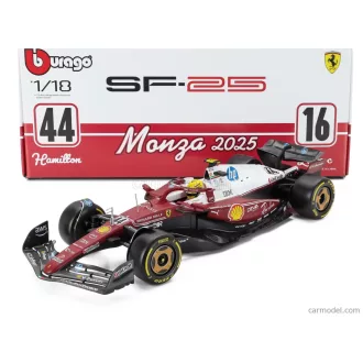   Burago FERRARI F1 SF-25 TEAM SCUDERIA FERRARI HP N 44 MONZA ITALY GP 2025 LEWIS HAMILTON - NIKI LAUDA 50th ANNIVERSARY WORLD CHAMPION