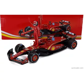   Burago FERRARI F1 SF-24 TEAM SCUDERIA FERRARI N 16 SEASON 2024 CHARLES LECLERC - WITH PILOT