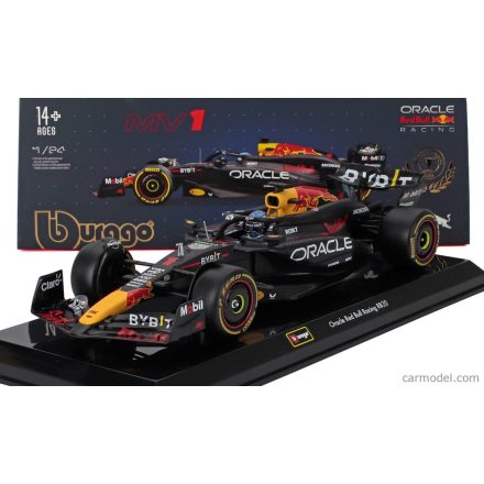 Burago RED BULL F1 RB20 TEAM ORACLE RED BULL RACING N 1 WORLD CHAMPION SEASON 2024 MAX VERSTAPPEN - WITH PILOT AND SHOWCASE