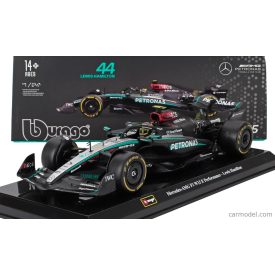   Burago MERCEDES GP F1 W15 EQ PERFORMANCE TEAM AMG PETRONAS MOTORSPORT N 44 SEASON 2024 LEWIS HAMILTON - WITH PILOT AND SHOWCASE