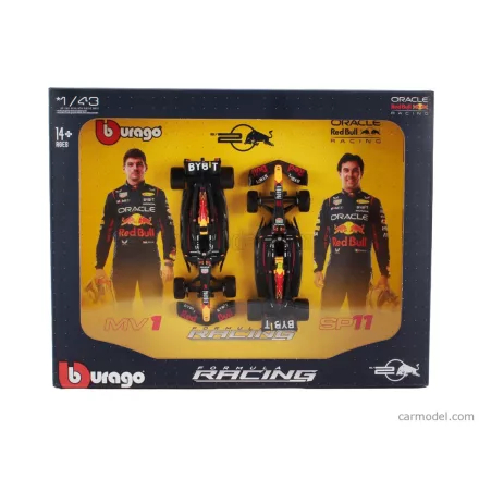 Burago Red Bull SET F1 2X RB20 TEAM ORACLE RED BULL RACING N 1 WORLD CHAMPION SEASON 2024 MAX VERSTAPPEN + N 11 SERGIO PEREZ