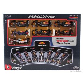   Burago Red Bull SET F1 7X RB9 N 1 WORLD CHAMPION 2013 SEBASTIAN VETTEL - RB11 N 3 2015 - RB12 N 3 2016 DANIEL RICCIARDO - RB16B N 33 TURKISH GP 2021 MAX VERSTAPPEN - 2X RB19 N 11 2023 SERGIO PEREZ - RB20 N 1 WORLD CHAMPION 2024 MAX VERSTAPPEN