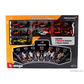   Burago McLAREN SET F1 7X F1 MCL36 TEAM MCLAREN N 4 2022 + 2X N 3 DANIEL RICCIARDO - MCL60 N 4 2023 LANDO NORRIS + N 81 OSCAR PIASTRI - MCL38 N 4 4th MONACO GP 2024 LANDO NORRIS + N 81 OSCAR PIASTRI