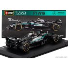 Burago MERCEDES F1 W16 TEAM AMG PETRONAS MOTORSPORT N 12 SEASON 2025 ANDREA KIMI ANTONELLI - WITH PILOT AND SHOWCASE