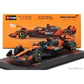   Burago McLAREN F1 MCL39 TEAM MCLAREN N 81 SEASON GP 2025 OSCAR PIASTRI - WITH PILOT AND SHOWCASE