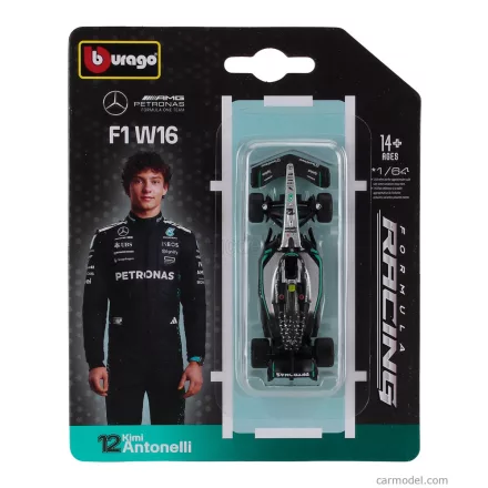 Burago MERCEDES F1 W16 TEAM AMG PETRONAS MOTORSPORT N 12 SEASON 2025 ANDREA KIMI ANTONELLI