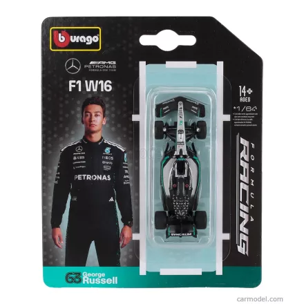 Burago MERCEDES F1 W16 TEAM AMG PETRONAS MOTORSPORT N 63 SEASON 2025 GEORGE RUSSELL