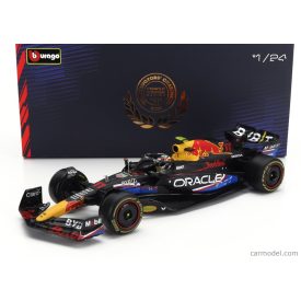   Burago RED BULL F1 RB19 TEAM ORACLE RED BULL RACING N 11 4th AUSTIN USA GP 2023 SERGIO PEREZ - WITH PILOT AND SHOWCASE