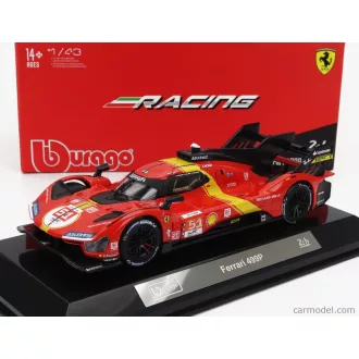   Burago FERRARI 499P 3.0L TURBO V6 TEAM FERRARI AF CORSE N 51 WINNER 24h LE MANS 2023 ALESSANDRO PIER GUIDI - JAMES CALADO - ANTONIO GIOVINAZZI