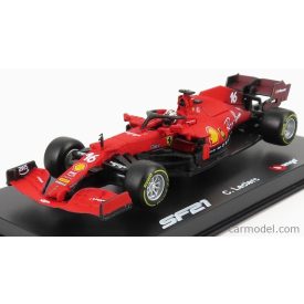   Burago FERRARI F1 SF21 TEAM SCUDERIA FERRARI MISSION WINNOW N 16 SEASON 2021 CHARLES LECLERC - CON PILOTA E VETRINA - WITH PILOT AND SHOWCASE
