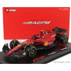 Burago FERRARI F1-75 SCUDERIA FERRARI N 55 SEASON 2022 CARLOS SAINZ WITH HELMET AND PLASTIC SHOWCASE - EXCLUSIVE CARMODEL