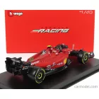 Burago FERRARI F1-75 SCUDERIA FERRARI N 55 SEASON 2022 CARLOS SAINZ WITH HELMET AND PLASTIC SHOWCASE - EXCLUSIVE CARMODEL