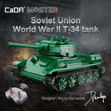 Cada Soviet T-34 Tank távirányítós építőjáték