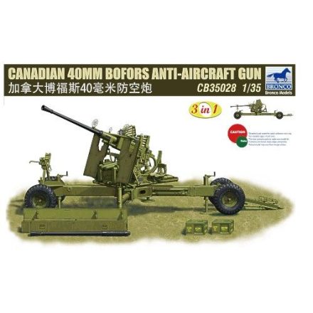 Bronco Canadian 40mm Bofors Anti-Aircraft Gun makett