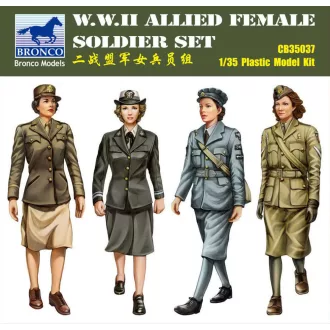   Bronco Models W.W.II Allied Female Soldier Set (4 Figures) figura makett