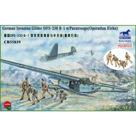 Bronco German Tactical Assault Glider DFS 230 B-1 w/Fallschirmjäger (4 Figures)makett
