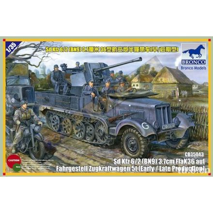 Bronco Sd.Kfz.6/2 5t 3.7cm Flak36 half-track (BN9) Early/Late makett