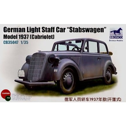 Bronco 1937 Opel Light Staff 'Stabswagen' Cabriole makett