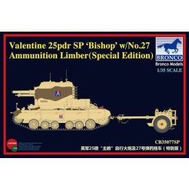   Bronco Valentine 25lb SP 'Bishop' with No.27 Ammunition Limber makett