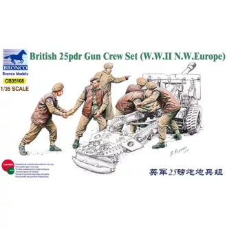Bronco Models 25pdr Gun Crew Set harcjármű makett