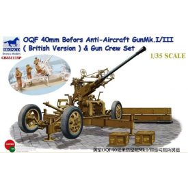   Bronco OQF 40mm Bofors Anti-Aircraft Gun Mk.I/III with Gun Crew makett