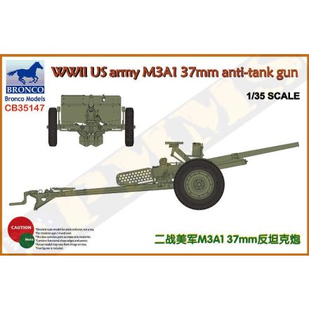 Bronco US army M3A1 37mm anti-tank gun makett