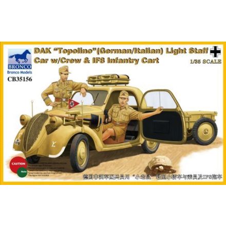 Bronco DAK "Topolino" (German/Italian) Light Staff Car with Crew makett