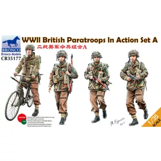   Bronco Models WWII British Paratroops In Action Set A harcjármű makett