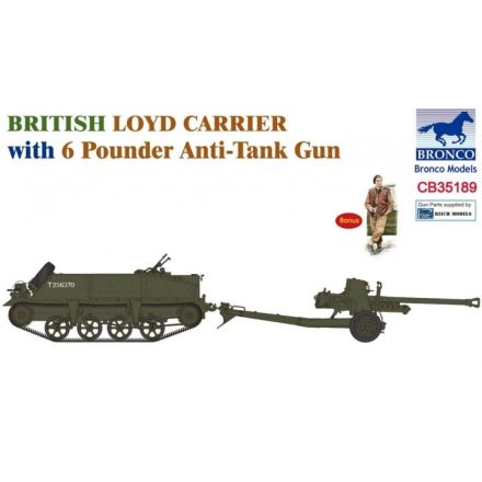 Bronco Loyd Carrier No.2 Mk.II (Tracked) with 6lb Anti Tank Gun makett