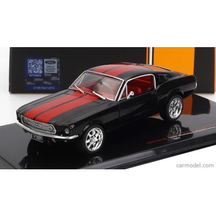 IXO FORD Mustang Fastback, black/red, 1967
