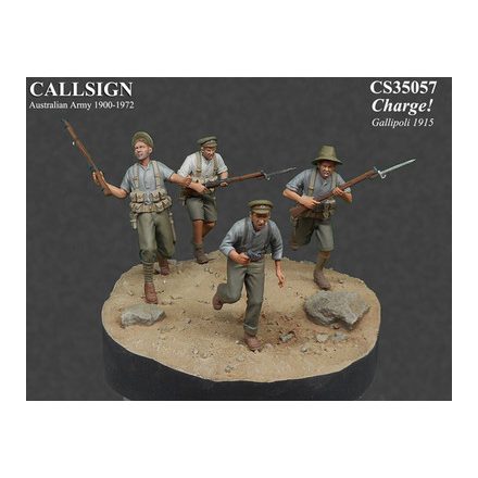 Callsign Models ANZAC Charge (4 fig vignette) set makett