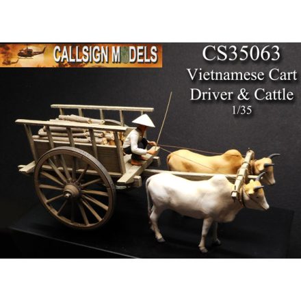 Callsign Models Vietnamese Cart, Driver and Cattle makett
