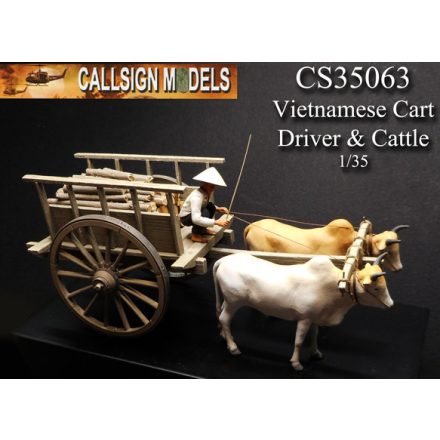 Callsign Models Vietnamese Cart, Driver and Cattle makett