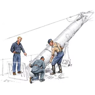 CMK 3 x armament crew in port loading on board a G7 torpedo