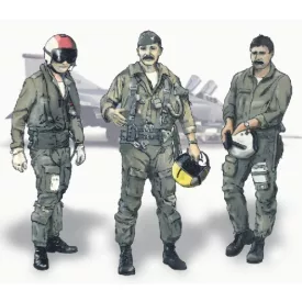 CMK US Pilots Vietnam x 3 all standing