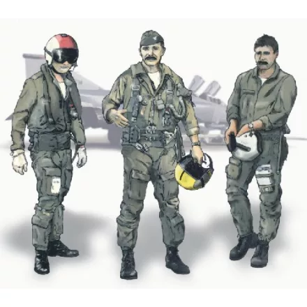 CMK US Pilots Vietnam x 3 all standing